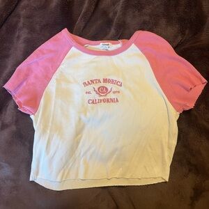 Garage Santa Monica California Pink Tee